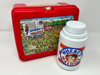 1990 Thermos Brand Where's Waldo Lunchbox And Thermos - Missing Cover