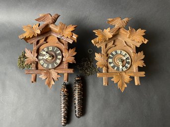 Pair Of Vintage Cuckoo Clocks