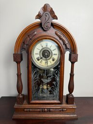 Victorian Ansonia Parisian Walnut Mantel Clock