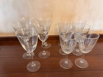 Lot Of Cut Glass / Crystal Wine Glasses