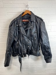 Vintage Leather Motorcycle Jacket ZONY Size 44