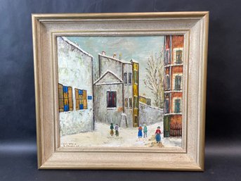 Copy Of French Impressionist Maurice Utrillo 'Paris Street Scene' By Nina Parker