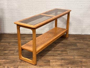 Mid Century Modern Lane Sideboard Or Cocktail Table With Glass