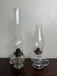 Pair Of Vintage Oil Lamps