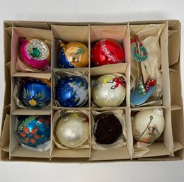 Lot Of Vintage Hand Painted Ornaments