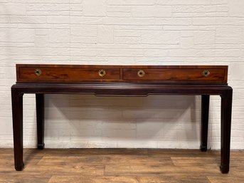 Henredon Ashton Court Mahogany And Black Lacquered Console Table