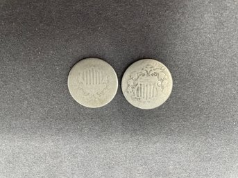 Pair Of Shield Nickels