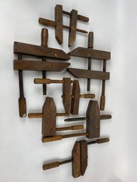Lot Of Antique Wooden Clamps