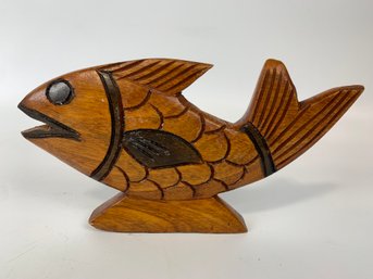 Vintage Carved Fish Sculpture