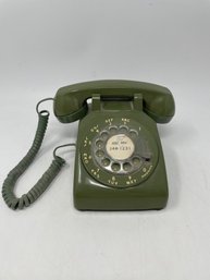 Vintage Avocado Green Rotary Phone