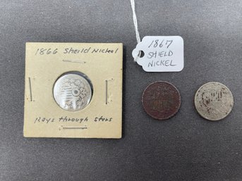 Lot Of 1800s Shield Nickels