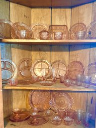 Massive Collection Of Pink Depression Glass