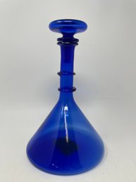 11' Vintage Handblown Cobalt Decanter