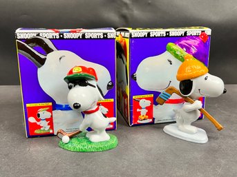 Pair Of Snoopy Figures In Original Boxes