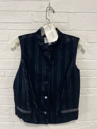 Emanuel Ungaro Petite Velvet Striped Vest Size 8