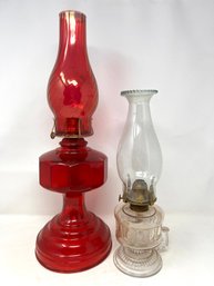 Pair Of Vintage Oil Lamps