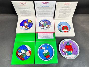 Lot Of Vintage Snoopy Collector Plates In Original Boxes