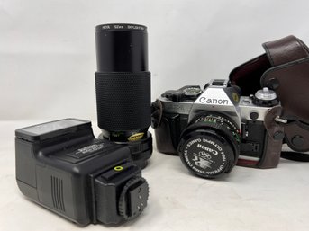 Vintage Canon Camera Lot With Additional Lenses