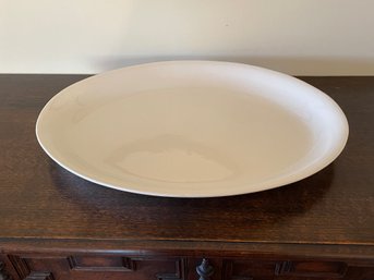 Large White Ceramic Oval Platter - Unsigned