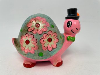 Kitschy Turtle With Top Hat Bank