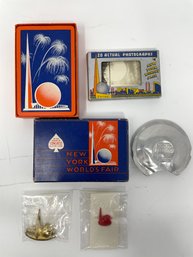 1939 Worlds Fair Souvenir Lot - Pins, Playing Cards And More