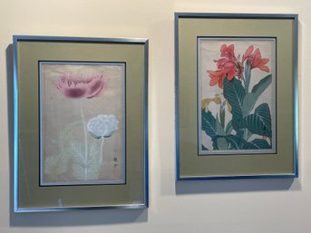 Pair Of Asian Style Floral Prints By Chien Fei Chiang