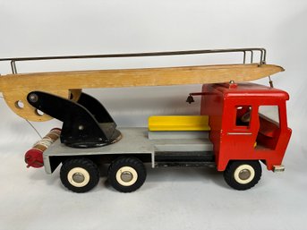 Vintager Wooden Ladder Fire Truck Toy