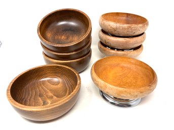 Large Lot Of Vintage Wooden Bowls