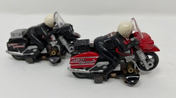 Pair Of Vintage Tyco Harley Davidson Motorcycle Slot Cars Red & Black