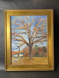 Signed Jerry Weiss Oil Painting Of Tree Old Lyme - 23' X 30'