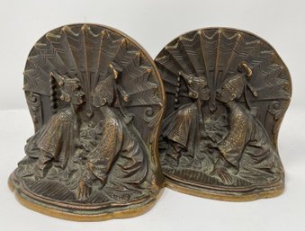 Antique Solid Bronze Bookends