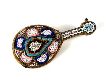 Vintage Italian Micro Mosaic Mandolin Brooch