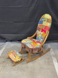 Vintage Rocker With Ottoman AS IS