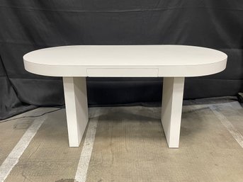 Vintage Post Modern White Laminate Desk Table