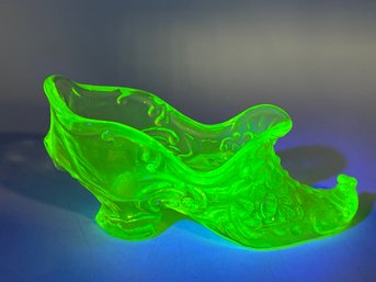 Uranium Glass Slipper Shoe