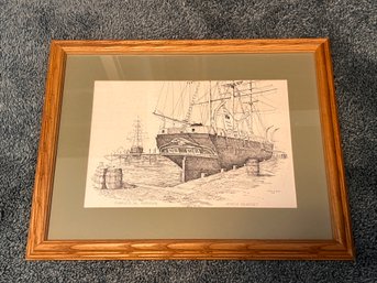 Vintage Framed Print Of Mystic Seaport