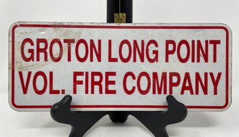 Vintage Groton Long Point Fire Company Sign Plate Topper