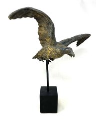 Antique Eagle Weathervane Topper On Stand