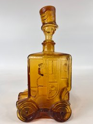 Mid Century Amber Glass Decanter Bottle