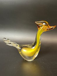 Vintage Murano Art Glass Golden Amber Duck