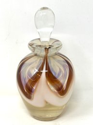 Signed Art Glass Perfume Bottle - No Chips