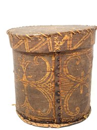 Antique Lidded Birchbark Basket