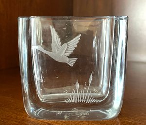 Signed Stromberg Art Glass Crystal Vase Numbered