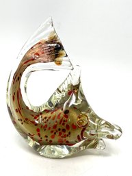 1950s J.I. Co Murano Murrines Sommerso Glass Fish Figurine
