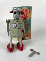 Key Wind Atomic Robot Man Tin In Box
