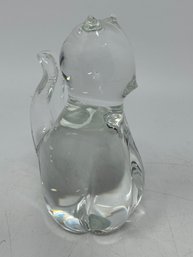 Mid Century Modern Crystal Cat Figure