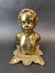 Brass Baby Bust Statue