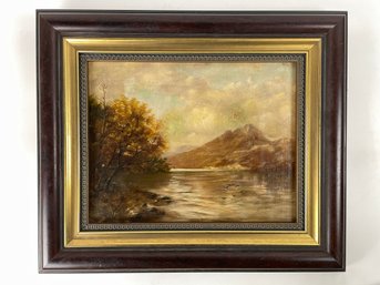 Beautifully Framed Oil Painting On Board Landscape