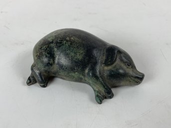 Bronze Pig Sculpture