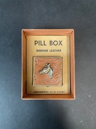 NOS Vintage Horse Pill Box